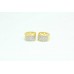Fashion Hoop Bali Earrings yellow metal Gold Plated 3 line Zircon Stones